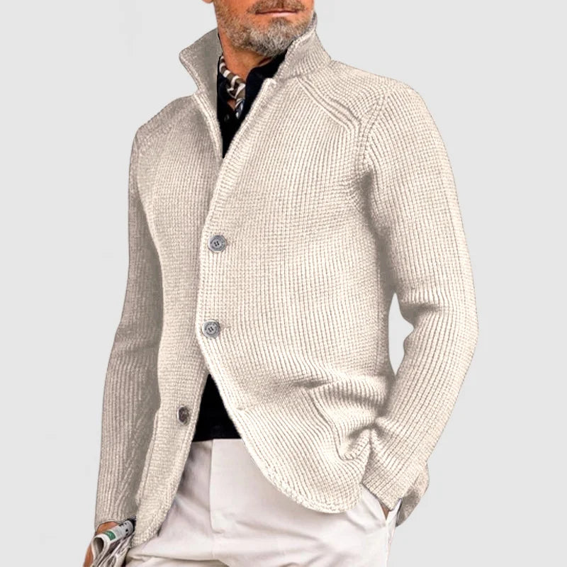 Trendy Knitted Men's Gilet with Pockets - Oscar-Dark Blue-S-State of Style