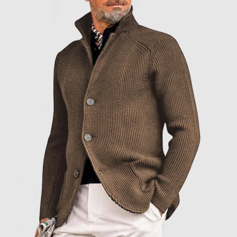 Trendy Knitted Men's Gilet with Pockets - Oscar-Dark Blue-S-State of Style