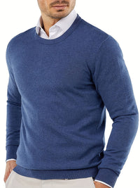 Trendy Knitted Sweater with Round Neck - Dante-Blue-S-State of Style