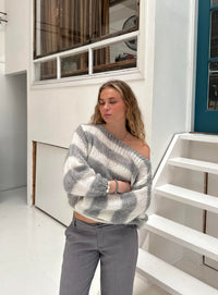 Trendy Knitted Women's Sweater - Aurelia-Grey-XS/S-State of Style