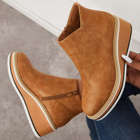 Trendy Ladies Ankle Boots with Zip and Platform - Alessia-Black-4.5-State of Style
