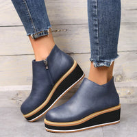 Trendy Ladies Ankle Boots with Zip and Platform - Alessia-Black-4.5-State of Style