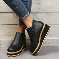 Trendy Ladies Ankle Boots with Zip and Platform - Alessia-Black-4.5-State of Style