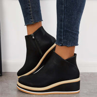 Trendy Ladies Ankle Boots with Zip and Platform - Alessia-Black-4.5-State of Style