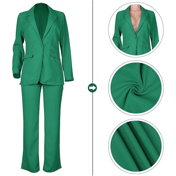 Trendy Ladies Blazer Set - Quina-Black-S-State of Style