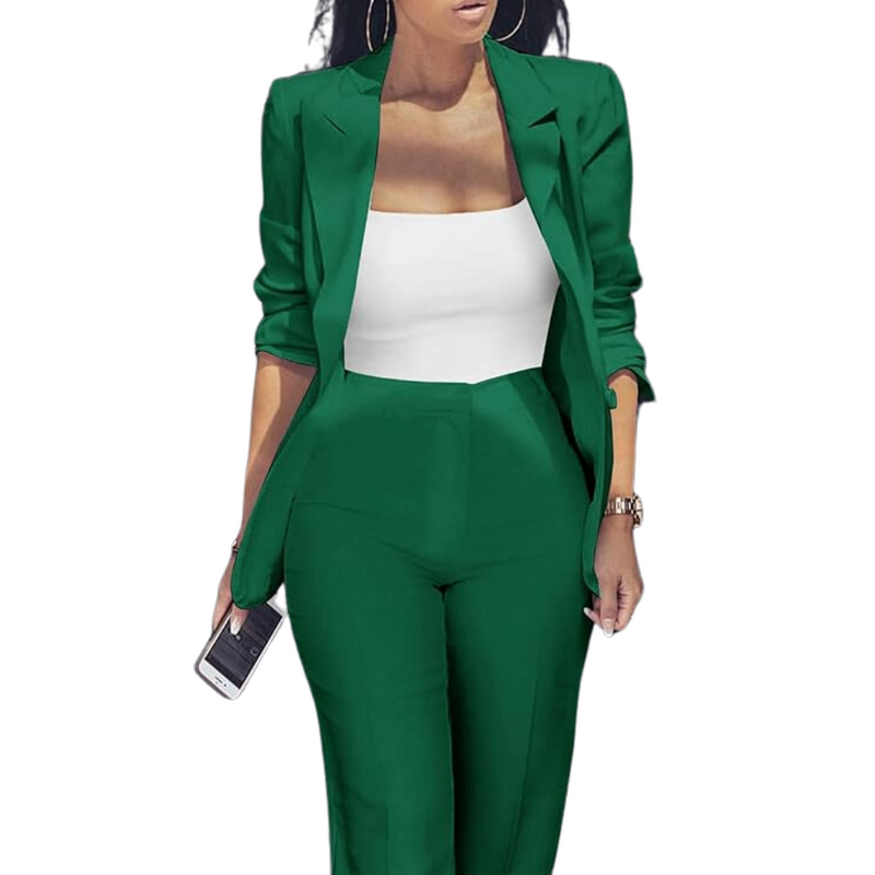 Trendy Ladies Blazer Set - Quina-Black-S-State of Style