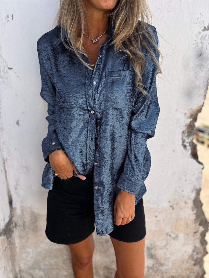 Trendy Ladies Blouse - Evelyn-Blue-S-State of Style