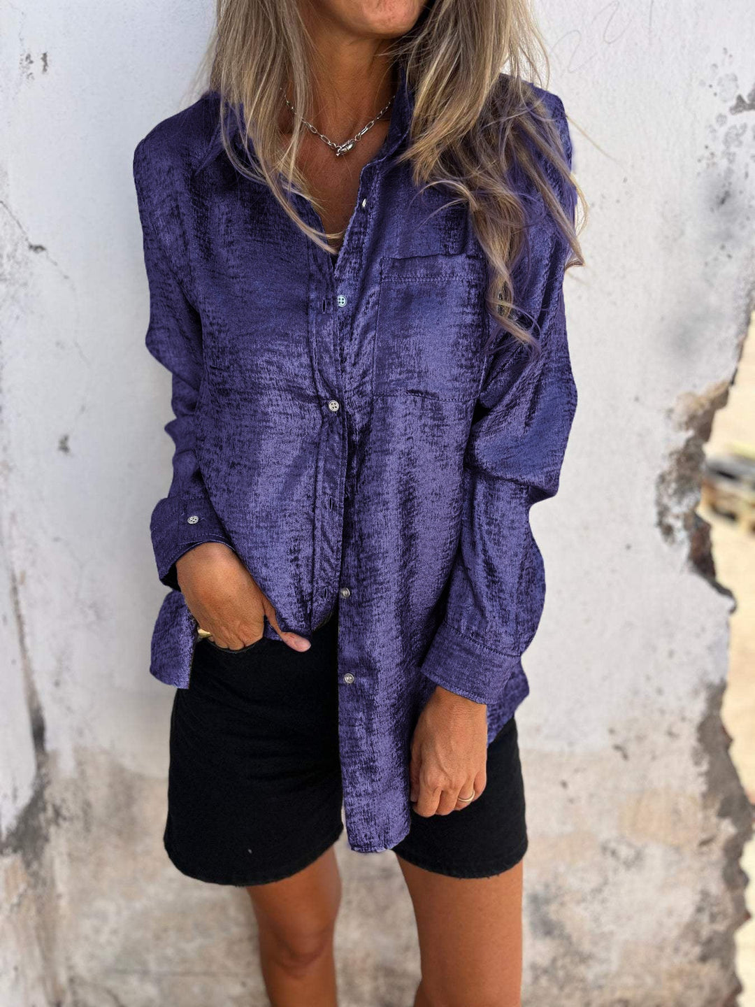 Trendy Ladies Blouse - Evelyn-Purple-S-State of Style