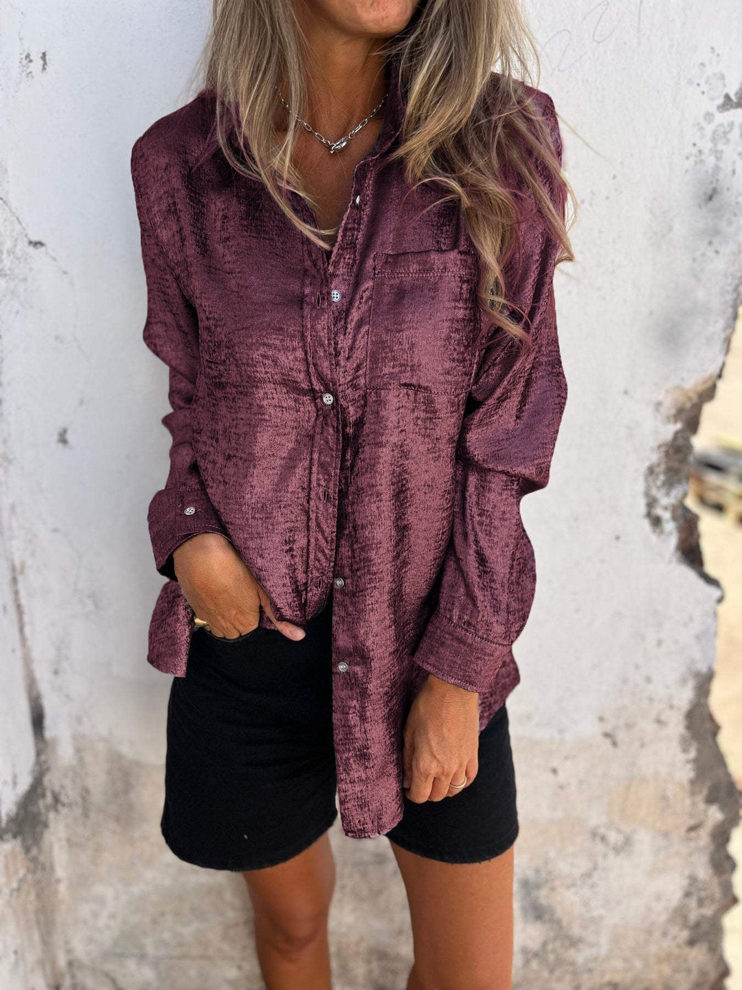 Trendy Ladies Blouse - Evelyn-Red-S-State of Style