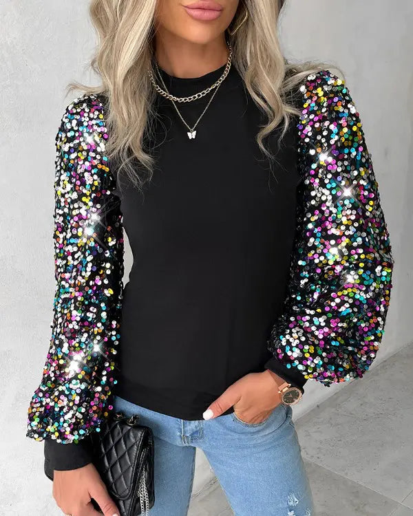Trendy Ladies' Blouse with Colourful Balloon Sleeves - Lorena-S-State of Style