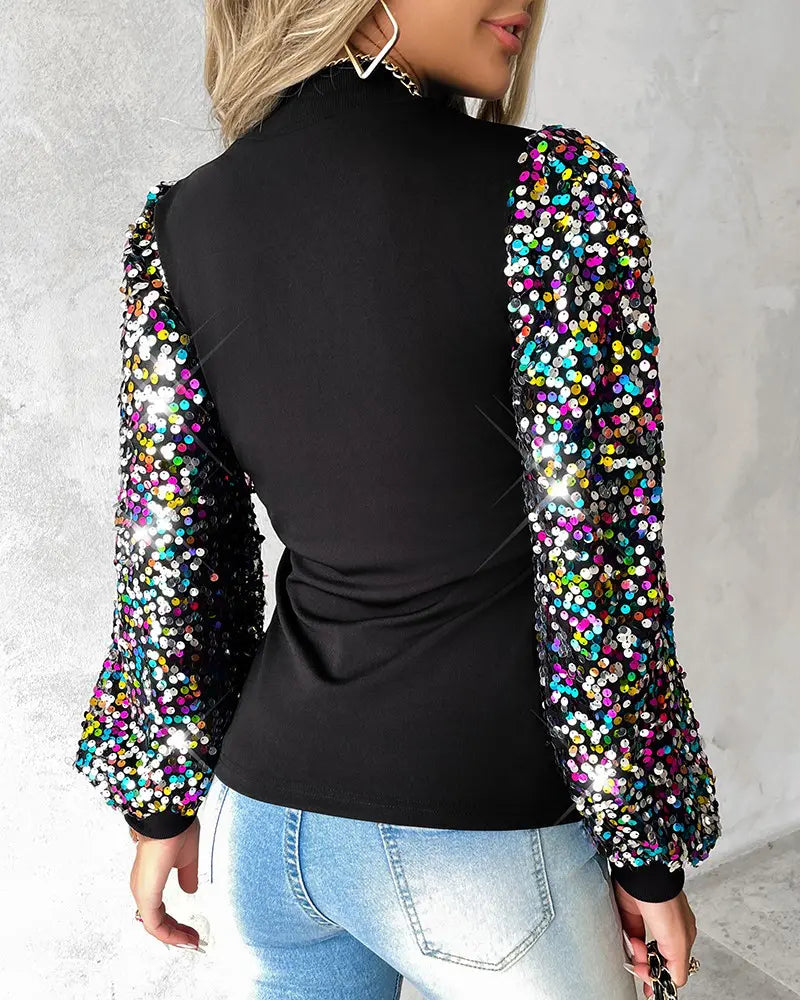 Trendy Ladies' Blouse with Colourful Balloon Sleeves - Lorena-S-State of Style