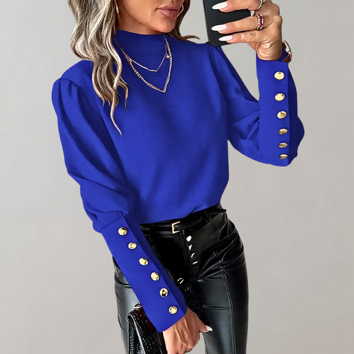 Trendy Ladies Blouse with Lace - Clara-Blue-S-State of Style