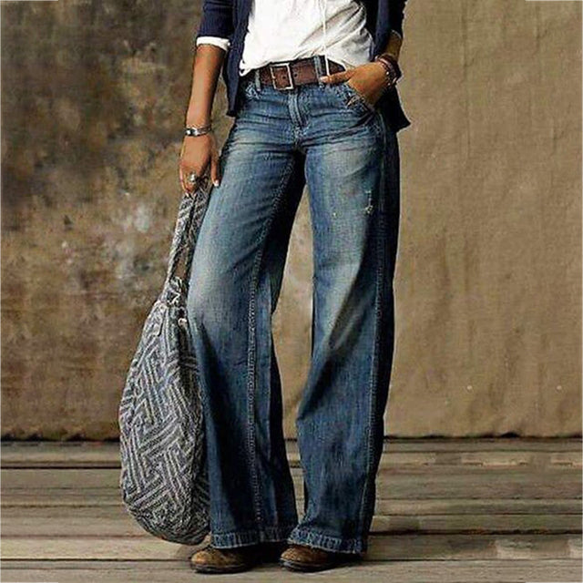 Trendy Ladies' Jeans - Elara-Blue-S-State of Style
