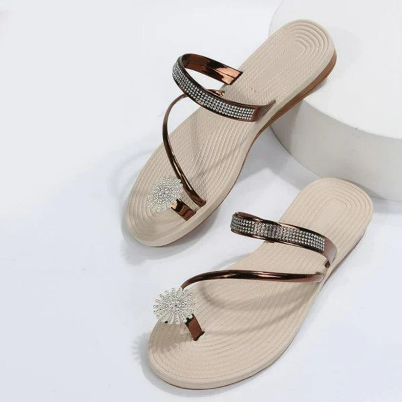Trendy Ladies Sandals with Unique Snowflake Detail – Arluna-Brown-3-State of Style