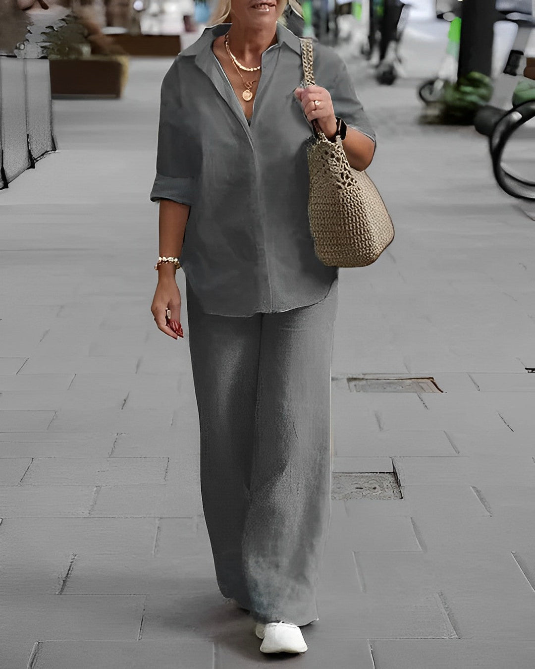 Trendy Ladies Summer Trousers - Noa-Beige-S-State of Style