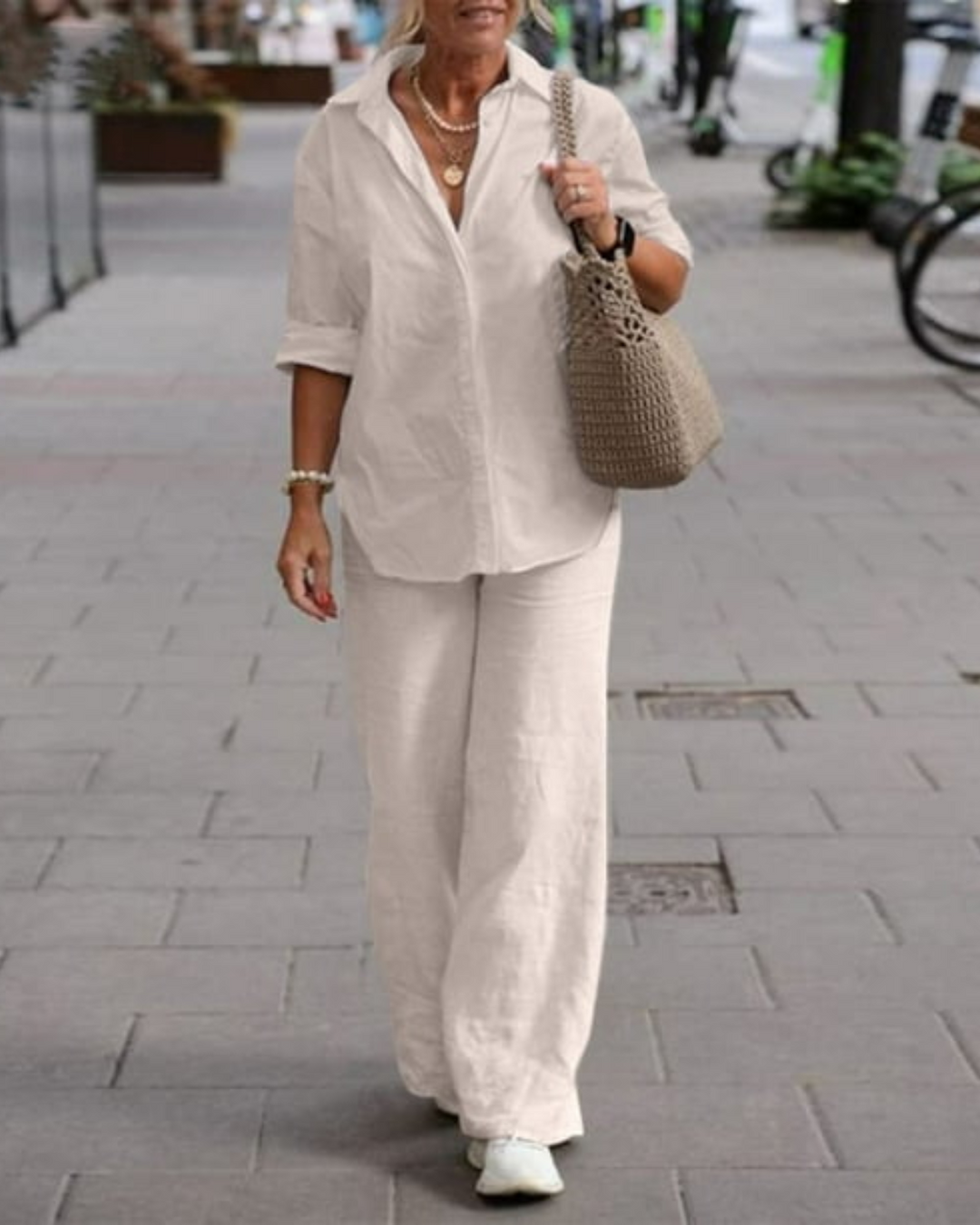Trendy Ladies Summer Trousers - Noa-Beige-S-State of Style