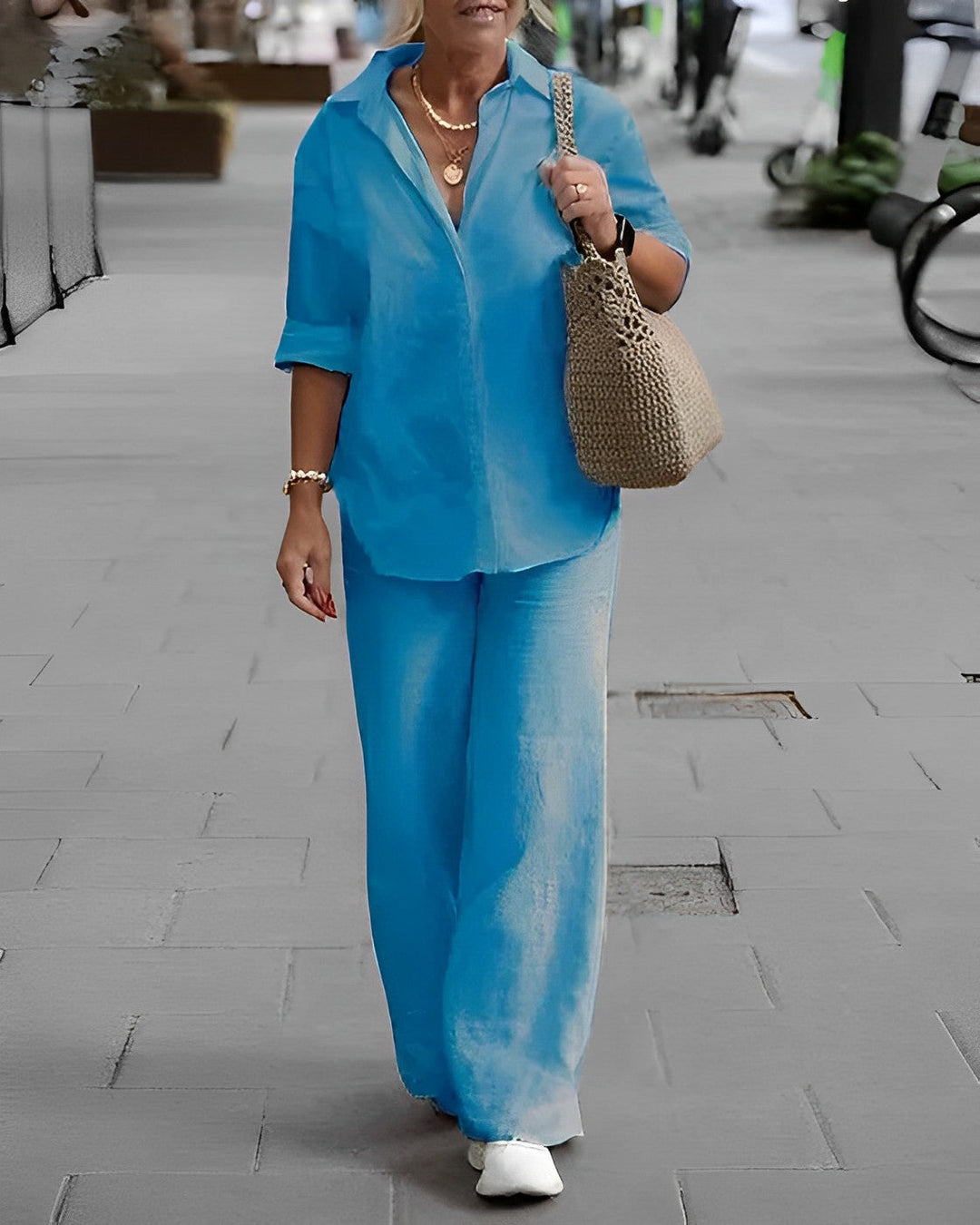Trendy Ladies Summer Trousers - Noa-Blue-S-State of Style