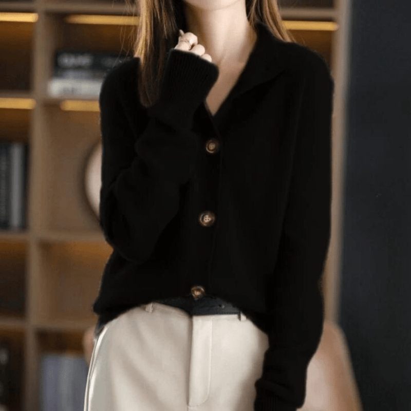 Trendy Ladies Sweater - Livia-Black-XS-State of Style