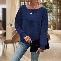 Trendy Ladies' Sweater with Contemporary Texture - Emma-Blue-S-State of Style