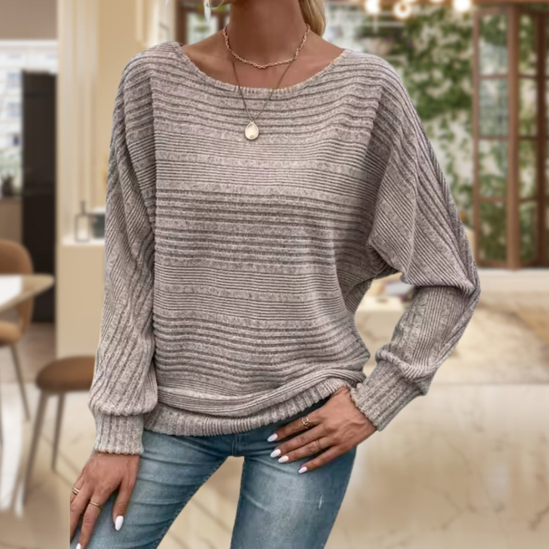 Trendy Ladies' Sweater with Contemporary Texture - Emma-Grey-S-State of Style