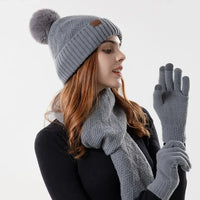 Trendy Ladies Winter Beanie Set - Lara-Blue-State of Style