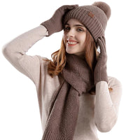 Trendy Ladies Winter Beanie Set - Lara-Blue-State of Style