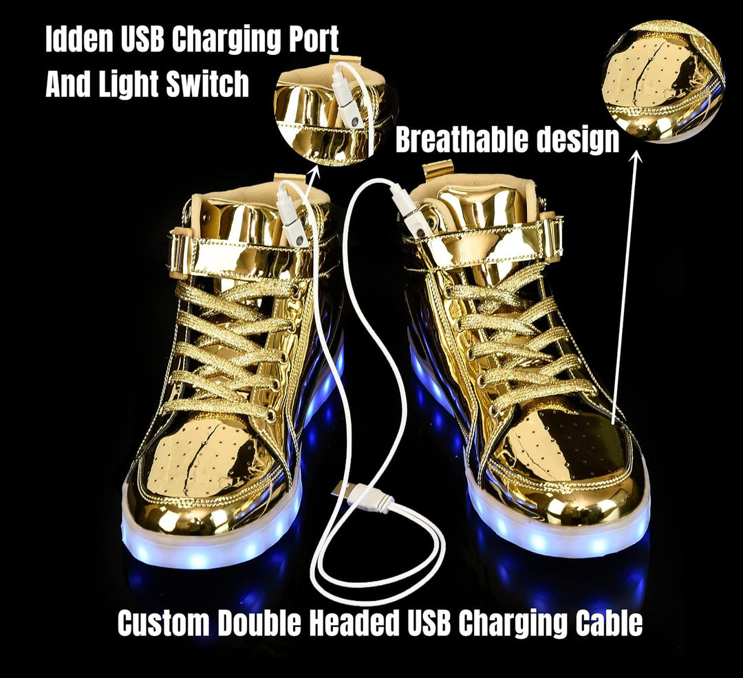 Trendy LED Sneakers with Rechargeable Lights - LumaBoost-Black-4-State of Style
