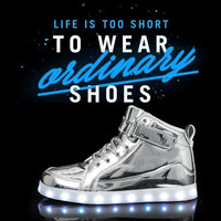 Trendy LED Sneakers with Rechargeable Lights - LumaBoost-Black-4-State of Style