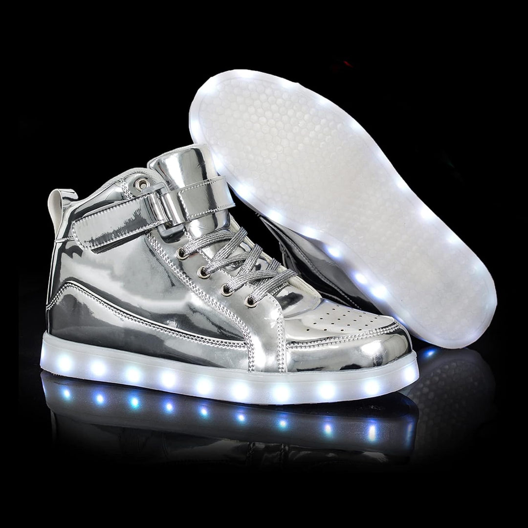 Trendy LED Sneakers with Rechargeable Lights - LumaBoost-Black-4-State of Style