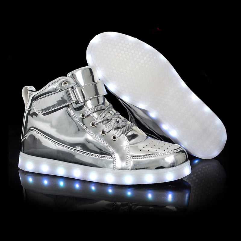 Trendy LED Sneakers with Rechargeable Lights - LumaBoost-Black-4-State of Style