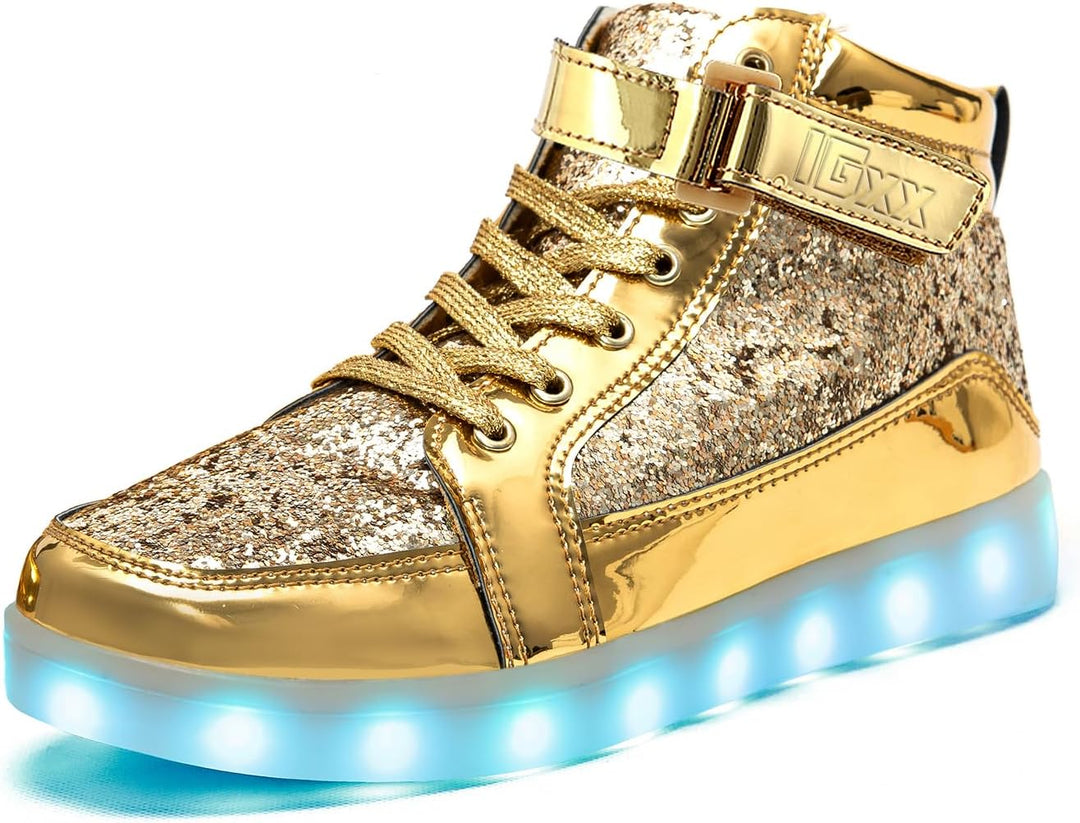 Trendy LED Sneakers with Rechargeable Lights - LumaBoost-Black-4-State of Style
