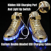 Trendy LED Sneakers with Rechargeable Lights - LumaBoost-Black-4-State of Style