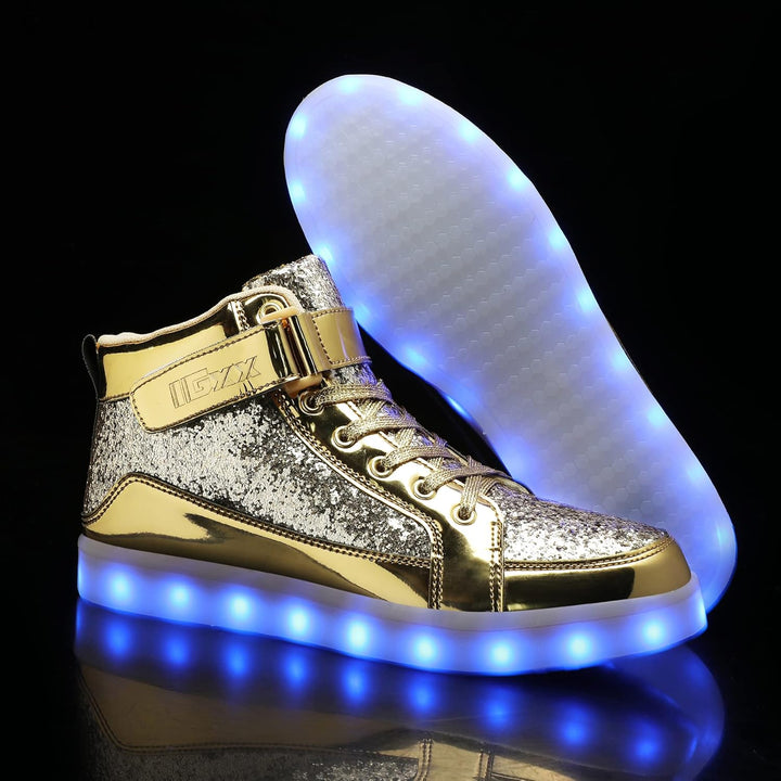 Trendy LED Sneakers with Rechargeable Lights - LumaBoost-Black-4-State of Style