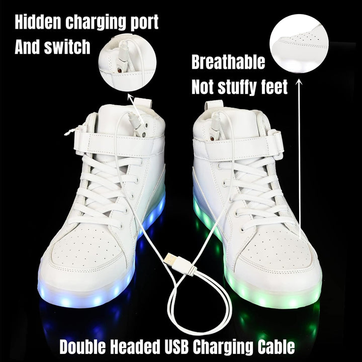 Trendy LED Sneakers with Rechargeable Lights - LumaBoost-Black-4-State of Style