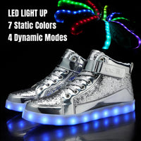 Trendy LED Sneakers with Rechargeable Lights - LumaBoost-Black-4-State of Style