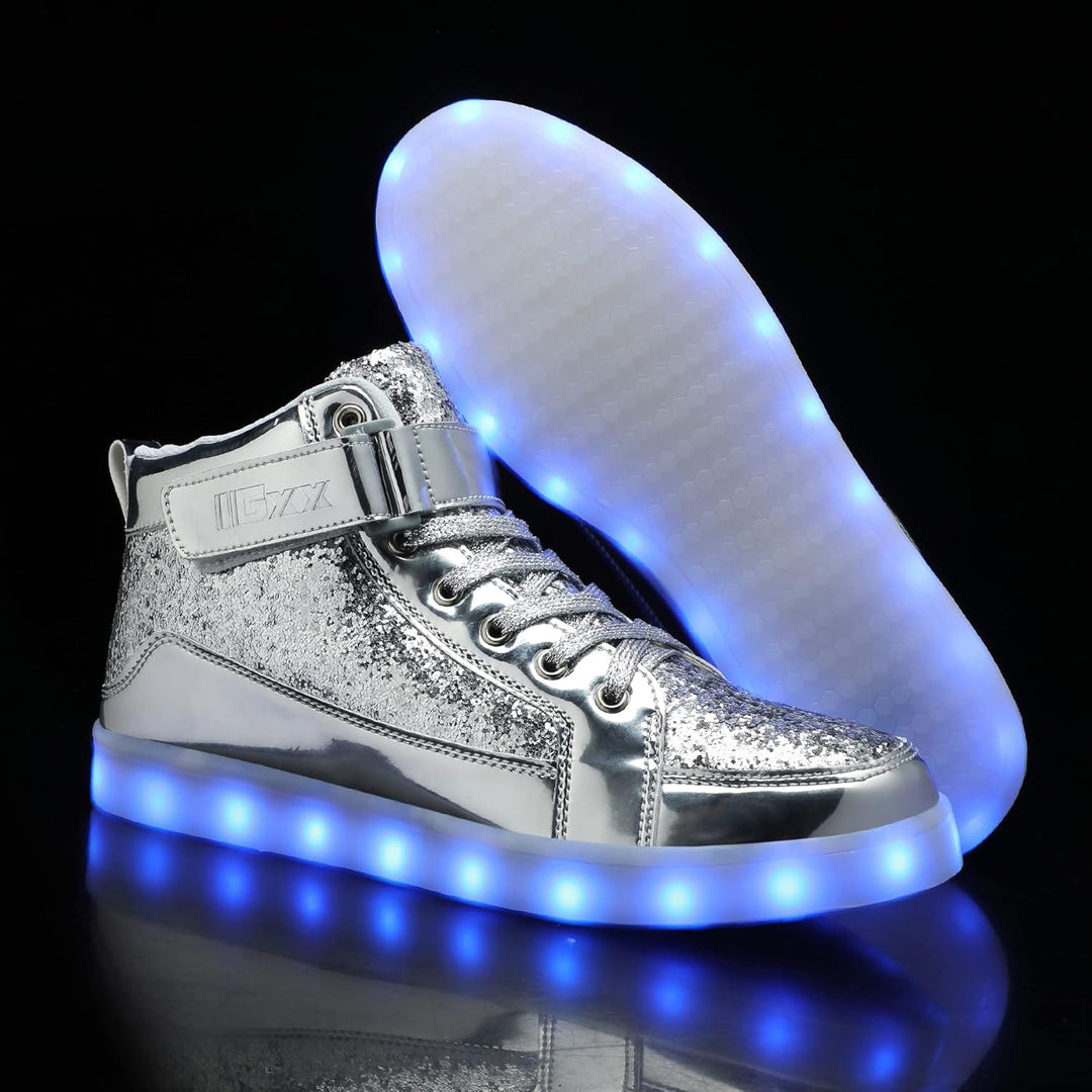 Trendy LED Sneakers with Rechargeable Lights - LumaBoost-Black-4-State of Style