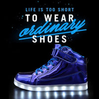 Trendy LED Sneakers with Rechargeable Lights - LumaBoost-Black-4-State of Style