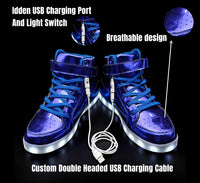 Trendy LED Sneakers with Rechargeable Lights - LumaBoost-Black-4-State of Style