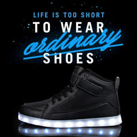 Trendy LED Sneakers with Rechargeable Lights - LumaBoost-Black-4-State of Style