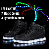 Trendy LED Sneakers with Rechargeable Lights - LumaBoost-Black-4-State of Style