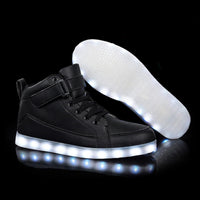 Trendy LED Sneakers with Rechargeable Lights - LumaBoost-Black-4-State of Style