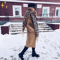 Trendy Leopard Print XL Wool Scarf - Sophia-State of Style
