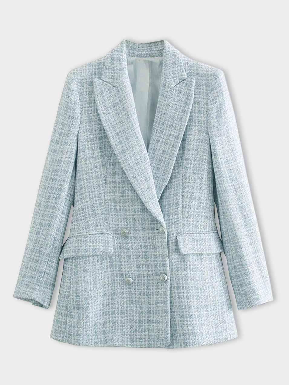 Trendy Light Blue Women's Blazer - Elena-XS-State of Style