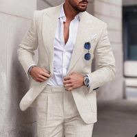 Trendy Linen 2-Piece Beach Wedding Suit for Men - Caden-Champagne-S-State of Style