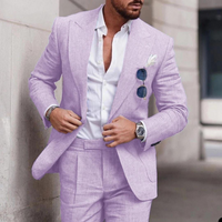 Trendy Linen 2-Piece Beach Wedding Suit for Men - Caden-Lilac-S-State of Style