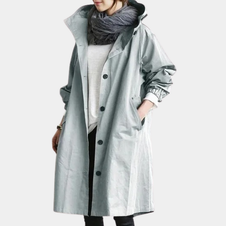 Trendy Long Ladies Jacket - Alessia-Light Blue-XS-State of Style