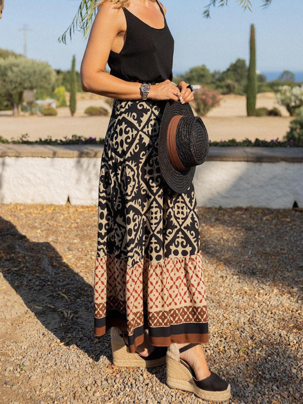 Trendy Long Skirt with Ruffles - Amara-Black-S-State of Style