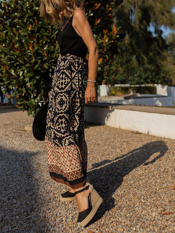 Trendy Long Skirt with Ruffles - Amara-Black-S-State of Style