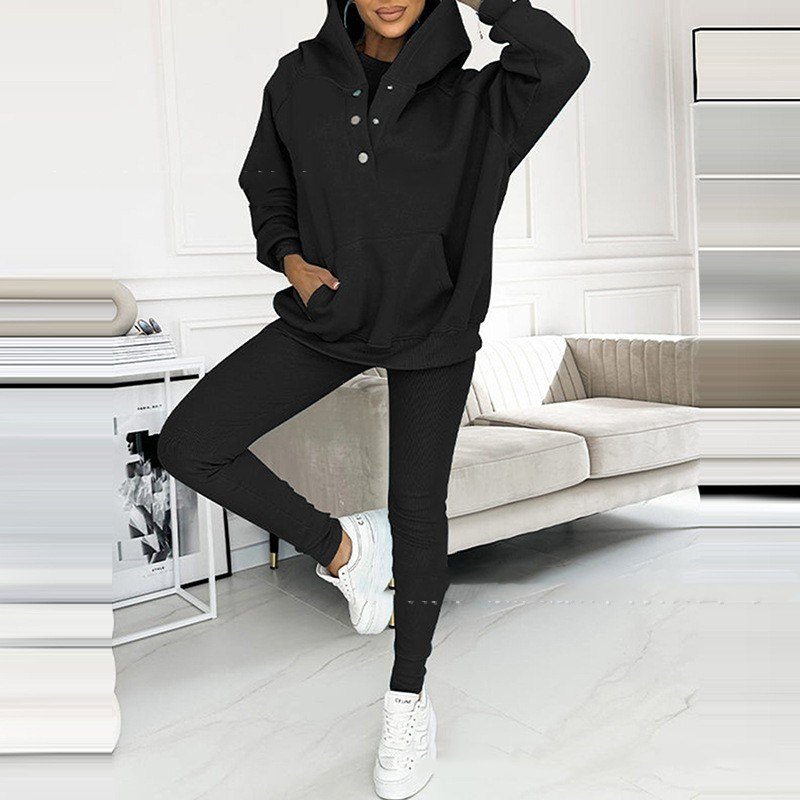 Trendy Lounge Set of 3 - Elena-Black-S-State of Style
