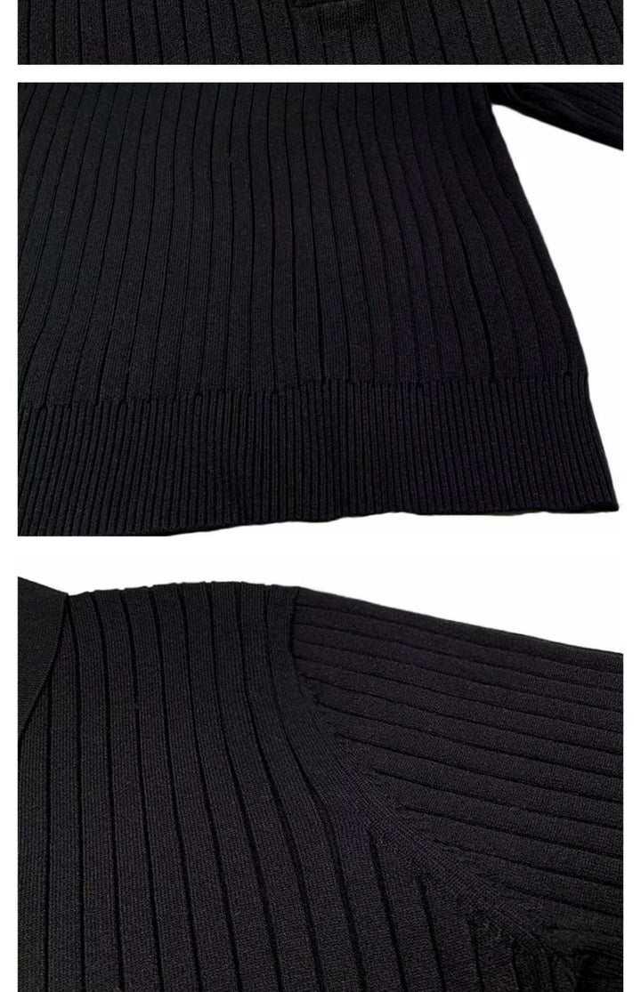 Trendy Men's Autumn Polo Sweater - Oliver-Black-S-State of Style